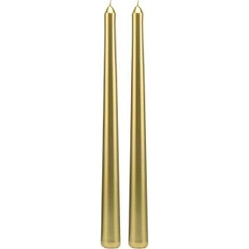 Intent Candle-Candlestick Candle-Metallic-2 Pcs-Gold-26CM