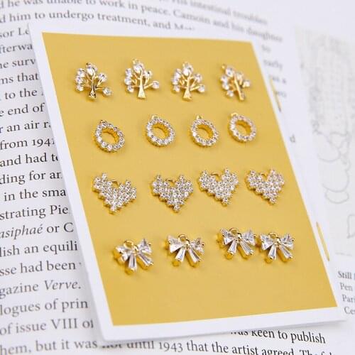 Exquisite 20pcs/lot handmade round/tree/hearts shape copper charms diy jewelry fashion earrings/necklace pendants accessory