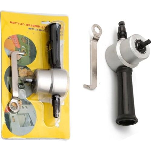 Nibble Metal Cutting Double Head Sheet Nibbler Saw Cutter Tool Drill Attachment Free Cutting Tool Nibbler Sheet Metal Cutter