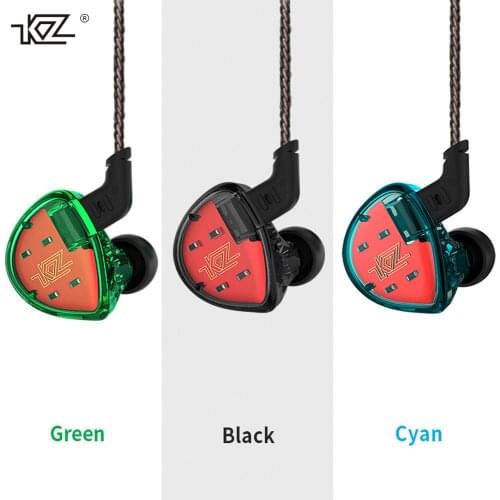 KZ-ES4 In-ear HIFI Armature + Dynamic Driver Heavy Subwoofer Sports Wired Microphone Music Earphone for Smart Phones