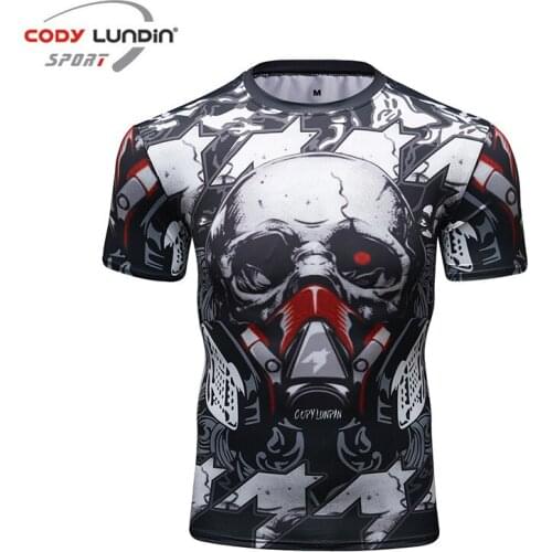 Mens Fitness Compression Shirt Gym Bodybuilding Workout T Shirt Quick Dry Fit Short Sleeve Sport Tshirt Exercise Running Shirts