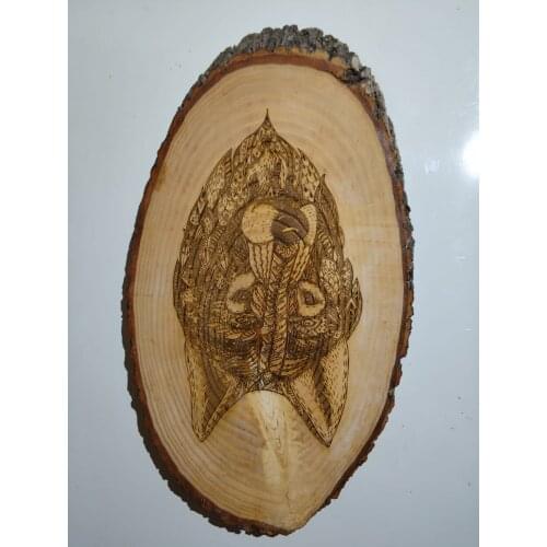 Natural Tree Laser On Burning Mandala Wolf Pattern Laser Burning Mandala