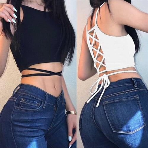 2020 New Fashion Sexy Women Striped Crop Top Bustier Tube Tank Vest Blouse Charm Strappy Halter String Strapp S-XL