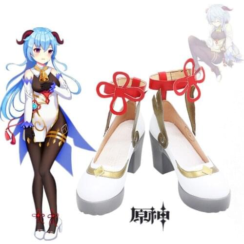 Genshin Impact GANYU Cosplay Shoes New Game Genshin Impact Cosplay Props Anime Lolita Womens Shoes Boots Customs Size 35-47