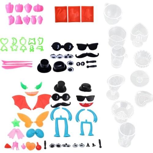 Plastic Clay Plasticine Mold Super Light Animal Fruit Pattern Heart Star Doll Eyes Children DIY Tools Kids Educational Toys Set