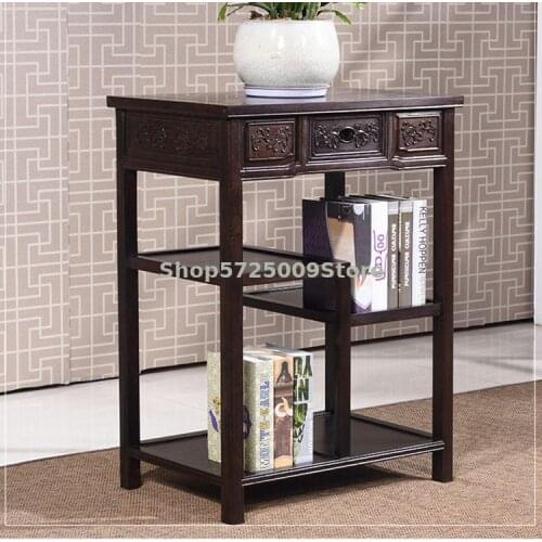 Solid wood flower stand Chinese shelf living room long table fish tank stand stone stand with drawer bonsai stand mahogany coffe