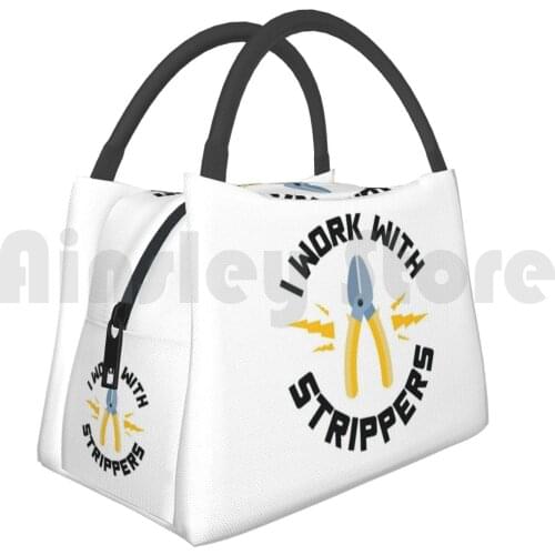 Portable Insulation Bag I Work With Strippers Gift Electrician Funny Electrical Contractor Engineer Energy Worker