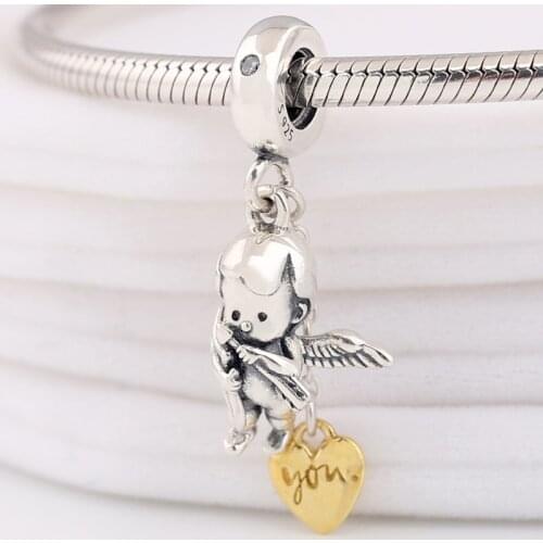 Original The Ultimate Matchmaker With Gold Love Heart Pendant Beads Fit 925 Sterling Silver Charm Bracelet Bangle Diy Jewelry