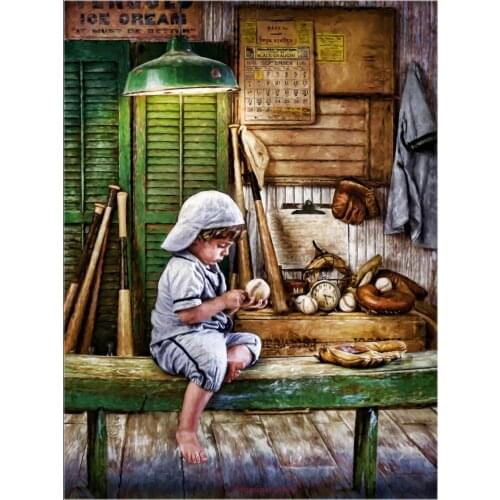 Counted Cross Stitch Kits Needlework Embroidery - Crafts 14 ct Aida DMC Color DIY Arts Homemade Home Decor - Vintage Baseball