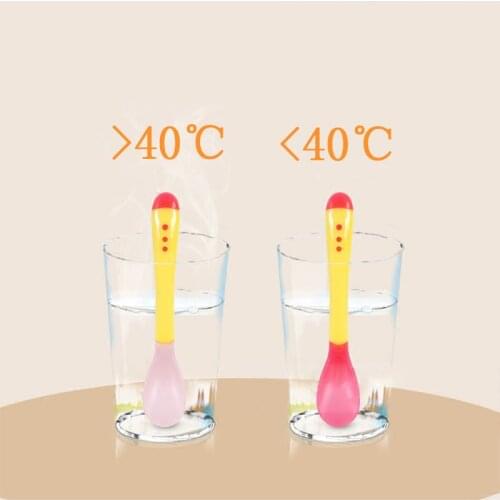 3 Colors Temperature Sensing Spoon for Kids Boys Girls Silicone Spoon Feeding Baby Spoons Toddler Flatware Drop Shipping