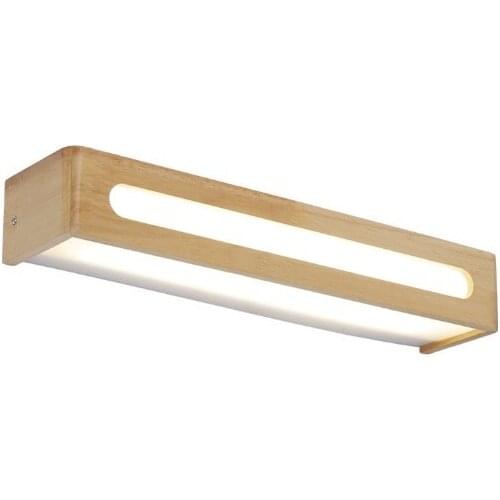 Nordic creative led wall lamp stairs wood solid wood bedroom bedside lamp bathroom mirror front lighting fixtures