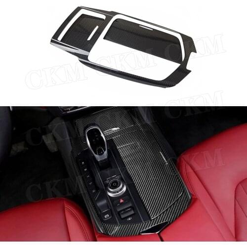 Dry Carbon Fiber Dashboard AC Air Vent Gear Shift Panel Door Interior Trim Covers for Maserati Levante 2016-2019