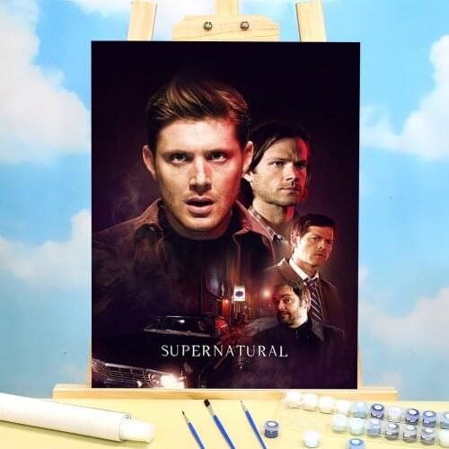 Supernatural DIY Paint By Numbers Set Acrylic Paints 50*70 Canvas Painting Home Decor For Wholesale
