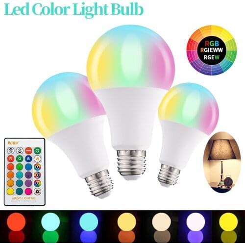 Светодиодная лампа RGB led bulb Bombilla LED E27 E26 B22 para interiores, cinta RGB con controlador de iluminación
