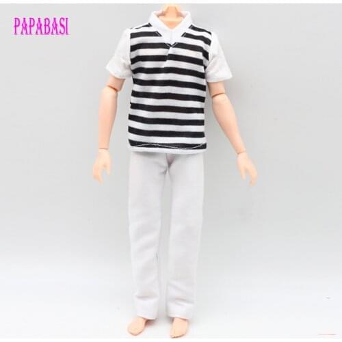 1 sets handmade casual clothes sport shirt suit and pants trousers for 1/6 barbies boy friend for ken doll