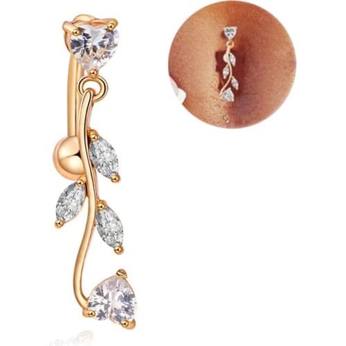 1PC Stainless Steel Belly Button Ring Crystal Piercing Navel Piercing Top Down Earring Belly Piercing Sexy Body Jewelry Piercing