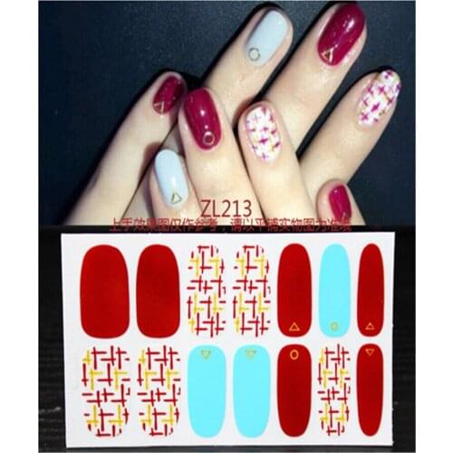1PC Nail art Full-Cover Sticker Sheet 14tips Sticker Polish Sticker ZL209-230