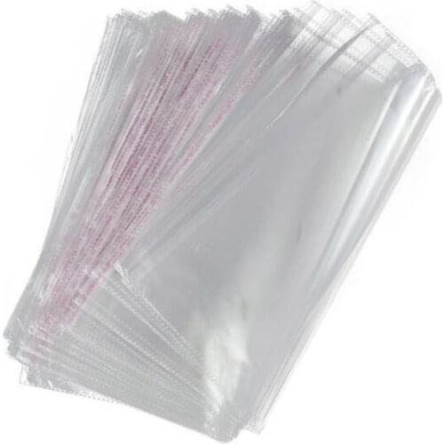 100pcs/lot Transparent Self Adhesive Resealable Clear Cellophane Poly Bags OPP Packaging Bag Jewelry Pouch
