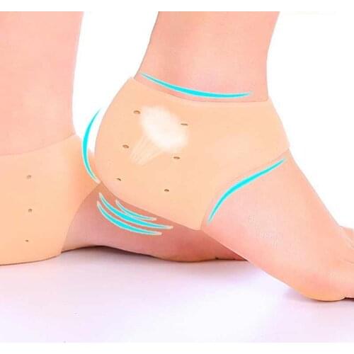 2pcs Silicone Heel Socks Feet Care Socks Moisturizing Gel Heel Thin Socks Gel Footing Care Pad With Hole Feet Cracked Care