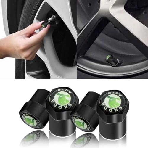 4 pieces new fashion car wheel tire valves tire Air plugs holster For Skodas Octavia A5 A7 Fabia superb car-styling Accessories