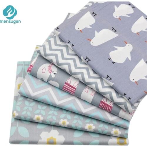 50cm*160cm Penguin Bear Flower Printed Cotton Fabric For Sewing Baby Bid Bedding Textile And Cushions Patchwork Quilting Tissu