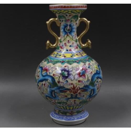 Antique QingDynasty porcelain vase,Pastel appreciating bottle,Home Decoration,handmade crafts/Collection