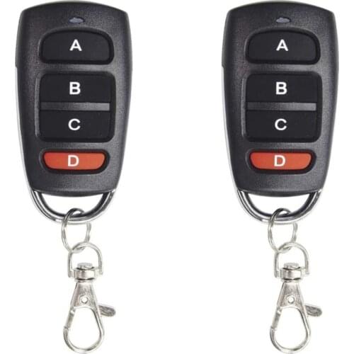 433MHz Wireless RF Remote Control Relay Switch 4 Channel Universal Remote Control Transmitter Replacement KeyFob for Garage Door