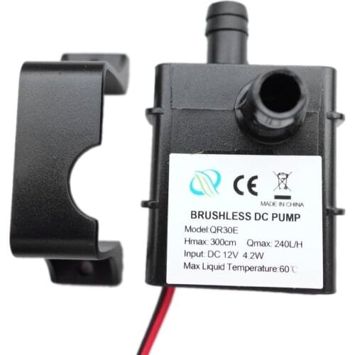 Ultra-quiet Mini Brushless DC/USB Water Pump QR30E DC 12V 4.2W 240L/H Lift 300cm Submersible Fountain Aquarium Circulating