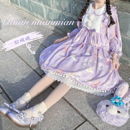 Tea Party Japanese Style Girl Long sleeve Lolita Dresssoft sleep sleep lolita cosplay Lace dress Maid Costume dress