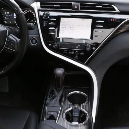 YAQUICKA Car Interior Central Console Decoration Strip Trim Cover Styling For Toyota Camry 8th 2018 Moldings Accessories ABS New