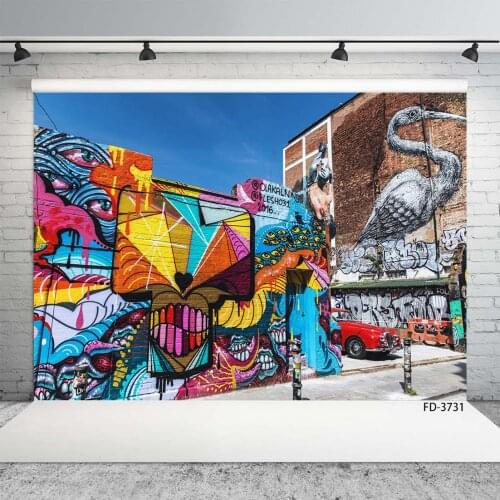 Baby Child Portrait Photography Street Art Graffiti Vintage Car Scenery Backdrop Photocall Photo Studio Vinyl Background Props