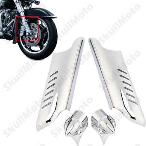 Motorcycle Chrome Fork Lower Leg Deflectors Shields Cover For Harley Electra Glides Road Glides Road Kings Street Glid 2000-2013