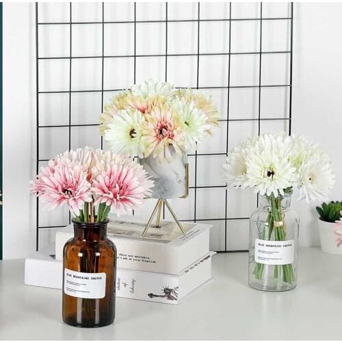 Artificial Fake Flowers Silk Daisy Gerbera Wedding Bouquet Party Home Decor Flores Artificiais Para Decoração De Qualidade @d