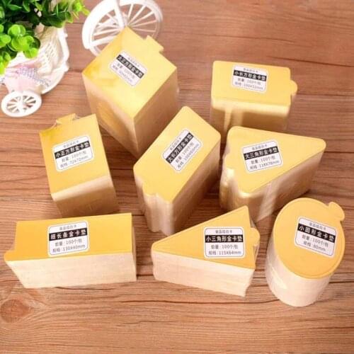 100pcs/Set triangle Mousse Cake Cardboard Mini Cake Boards Cupcake Dessert Tray Gold Silver Paper Base Cake Pastry Decorative