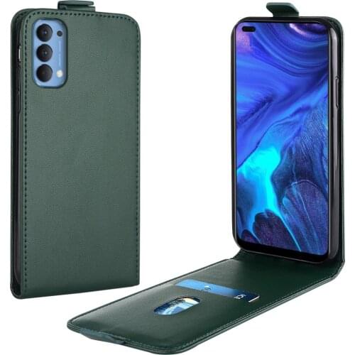 Flip Up and Down Leather Case for OPPO Reno4 4G Case PEDM00 PDEM10 Vertical Cover for Reno4 4 G Case Phone Bag