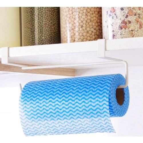 Kitchen Organizer Roll Paper Tissue Holder Bathroom Towel Hanger Storage Rack Iron Cabinet Cupboard Shelf 25x7x3cm