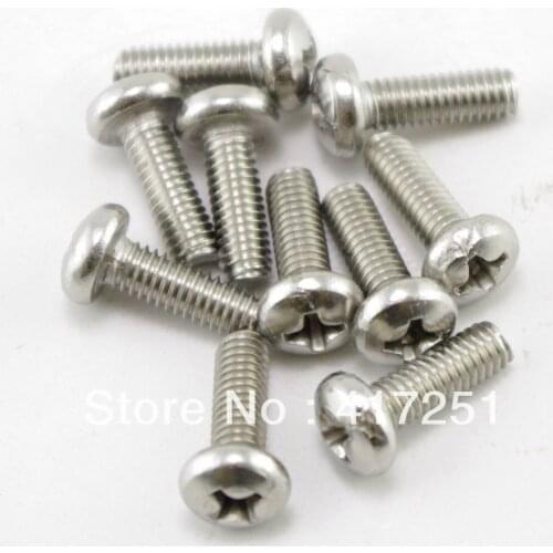 Lot50 Metric M4*10mm Stainless steel Cross Recessed Pan Head Screws