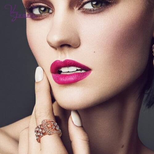 Kfvanfi fashion new design rose gold rings cubic zirconia adjustable size rings belt shape jewelry for women