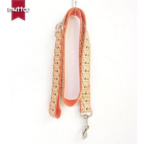 MUTTCO retailing self-design high quality handmade leash fashion orange THE HALLOWEN dog collars and leashes 5 sizes UDL059