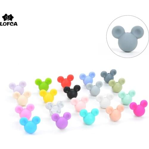 Mouse Loose Silicone Beads BPA Free Teething Cartoon Make For Food Grade Beads Necklace Silicone Beads Teether Safe Toy Baby