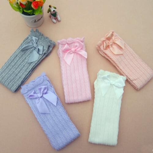Baby Girl Socks Meias Infantil Knee High Bows Princess Socks Cute Baby Socks Long Tube Booties Sokken Girls Lace Princess Socks
