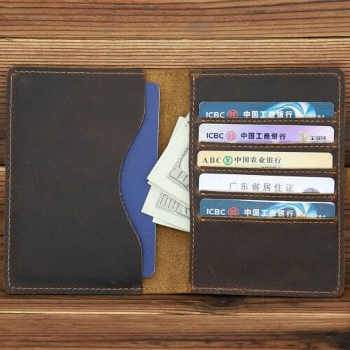 Genuine Real Leather Travel Hasp Passport Holder Cover Crazy Horse Manual Women Men Passports For Document Pouch Cards Case