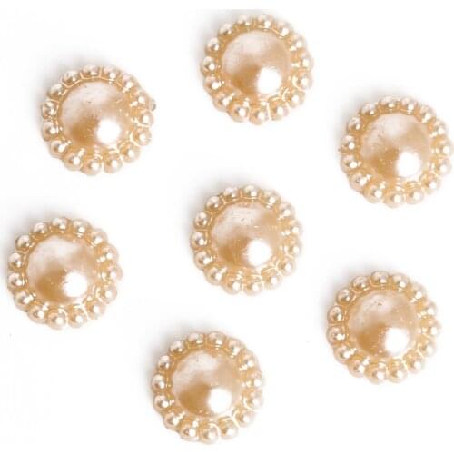 Wholesale 12mm Sunflowers ABS Imitation Multicolor Pearl Flatback Beads for Garment Beads Decoration DIY Craft