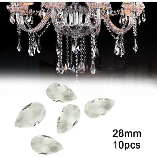 Lighting Crystal Accessories Clear Glass Crystal Prism Spacer Chandelier DIY Suncatcher Faceted Pendant Jewelry U6J5