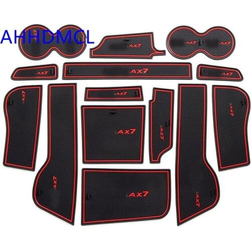 Car Door Groove Mat Gate Slot Cup Armrest Storage Pad Mat For DFM Dongfeng Aeolus AX7 2019