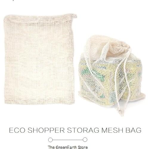 Degradab Mesh Bag Small Shopping Bag Fruit Vegetable Storage Cotton Bag Clutch Bag Shopper Drawstring Bag Multi Pocket Net Bags