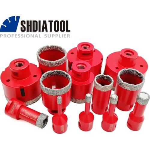 SHDIATOOL 1pc Vacuum Brazed Diamond Drilling Core Bits 10MM Diamond Height M14 Connection Drill Bits porcelain tile Hole Saw