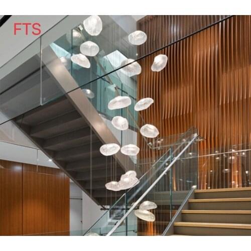 Nordic minimalist living room glass chandelier creative personality restaurant bar model room exhibition hall staircase light