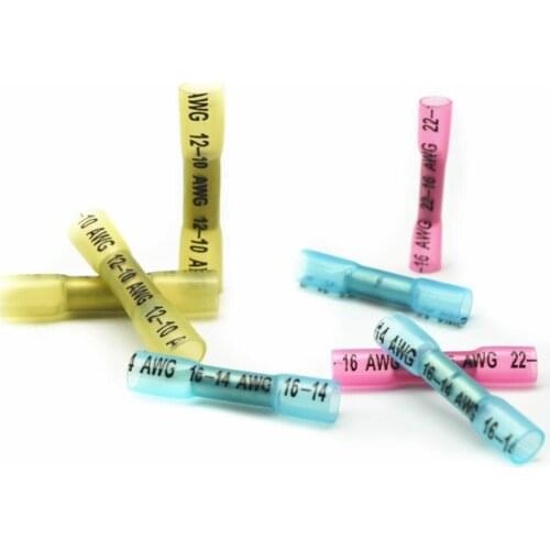 50PCS 100PCS 200PCS Heat Shrink Crimp Terminals Waterproof Fully Insulated Seal Butt Electrical Wire Connectors Kit Assortment