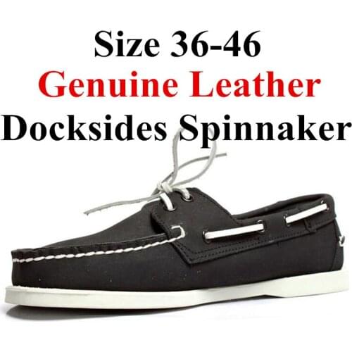 Men Women Spinnaker Genuine Leather Docksides Classic Loafers Boat Shoes 2019A095